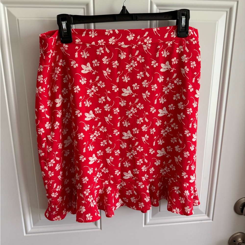 J. Crew Mini Skirt Red Floral Chic